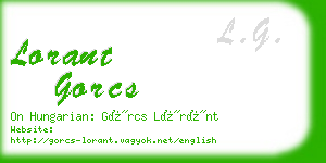 lorant gorcs business card